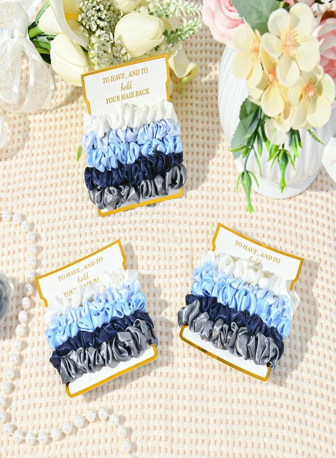 CEELGON 8 Pack Bridesmaid Gifts Satin Bridesmaid Scrunchies Soft Hair Ties Bachelorette Party Favors Hair Accessories for Women Bridesmaid Proposal Gift (Gradient Blue) - Image 4